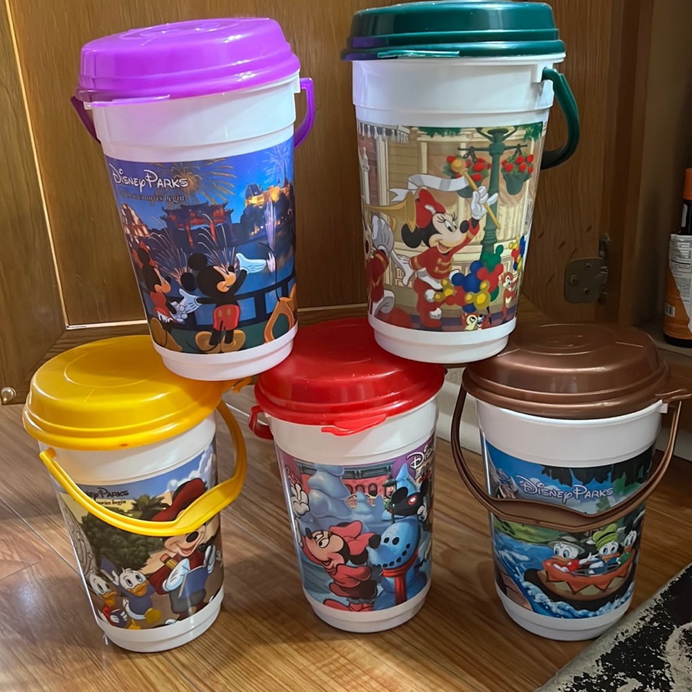 disney popcorn buckets lot of 5
